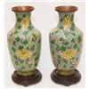 Image 1 : Pr OF CHINESE PURPLE GROUND FLORAL CLOISONNE VASES