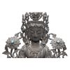 Image 2 : THAI BRONZE SCULPTURE OF GODDESS w LOTUS BLOSSOMS