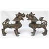 Image 1 : 18th/19th C ASIAN BRONZE FOO DOG SCULPTURES