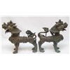 Image 5 : 18th/19th C ASIAN BRONZE FOO DOG SCULPTURES