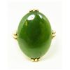 Image 3 : 10K YELLOW GOLD LADIES CABOCHON JADE RING