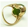 Image 6 : 10K YELLOW GOLD LADIES CABOCHON JADE RING
