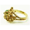 Image 3 : 18K YELLOW GOLD AND JADE FLORAL RING