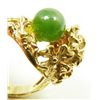 Image 5 : 18K YELLOW GOLD AND JADE FLORAL RING