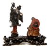 Image 6 : PAIR OF CHINESE CARVED WOOD FIGURES ON JOINED BASE