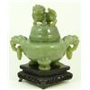 Image 1 : CHINESE HAND CARVED JADE LIDDED FOO DOG URN