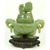 Image 5 : CHINESE HAND CARVED JADE LIDDED FOO DOG URN