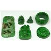 Image 1 : 6 CHINESE CARVED GREEN JADEITE TOGGLES