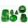 Image 7 : 6 CHINESE CARVED GREEN JADEITE TOGGLES