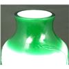 Image 5 : PEKING GLASS GREEN ON WHITE FISH SCENE VASE