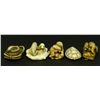 Image 7 : 5 JAPANESE CARVED IVORY ANIMAL NETSUKE FIGURES