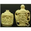 Image 1 : TWO CHINESE RELIEF CARVED IVORY SNUFF BOTTLES