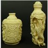 Image 4 : TWO CHINESE RELIEF CARVED IVORY SNUFF BOTTLES