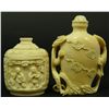 Image 5 : TWO CHINESE RELIEF CARVED IVORY SNUFF BOTTLES