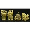 Image 6 : 4 JAPANESE IVORY POLYCHROMED NETSUKE FIGURES