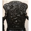 Image 6 : CHINESE CARVED AND LACQUERED BLACK ARMCHAIR