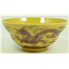 Image 1 : 19th C CHINESE YELLOW GROUND DRAGON BOWL