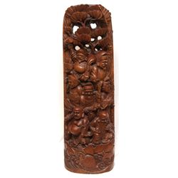 JAPANESE CARVED ROSEWOOD SCULPTURE OF IMMORTALS