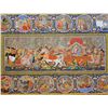 Image 3 : ANTIQUE TIBETAN OIL PAINTING ON CANVAS THANGKA
