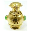 Image 4 : 14K YELLOW GOLD AND JADE FIGURAL PITCHER PENDANT