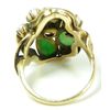 Image 5 : 14K YELLOW GOLD APPLE GREEN JADE AND PEARL RING