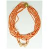 Image 1 : PINK CORAL 9 STRAND BEADED NECKLACE