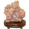 Image 1 : LARGE CHINESE ROSE QUARTZ FOO DOG & YOUNG CARVING