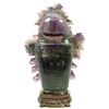 Image 5 : CHINESE RELIEF CARVED AMETHYST FLORAL LIDDED URN