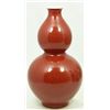 Image 1 : 19th C CHINESE DOUBLE GOURD OXBLOOD GLAZE VASE