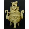 Image 1 : CHINESE CARVED IVORY LIDDED TRIPOD URN