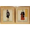 Image 1 : Pr OF JAPANESE SILK PAINTINGS OF MAN AND WOMAN