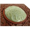 Image 4 : CHINESE CINNABAR & WHITE JADE APPLIQUE BOX