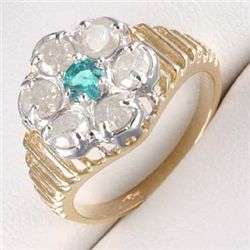 1.0 Ctw. Diamond &  Emerald Ring In 10ky Gold
