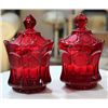 Image 4 : Fostoria Coin Dot Glass Footed Jars - Set