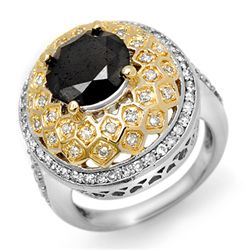 Natural 4.55 ctw White & Black Diamond Ring 14K Gold