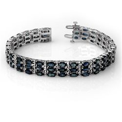 Genuine 30.26 ctw Blue Sapphire & Diamond Bracelet Gold