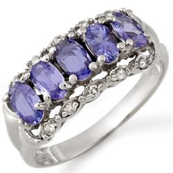 Genuine 1.80 ctw Tanzanite & Diamond Ring 10K Gold
