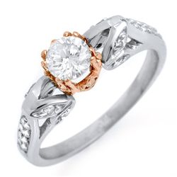 Natural 0.90 ctw Diamond Ring 14K Multi tone Gold
