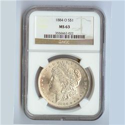 1884 Morgan Silver Dollar MS63 NGC Certified - N1884