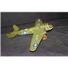Image 2 : TIN ARMY PLANE BY MARX -  13" LONG - 18" WING SPAN