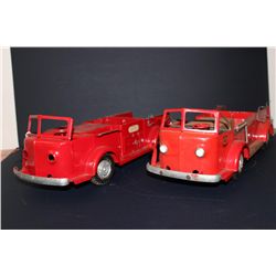 2 MODEL FIRETRUCKS - MISSING BACK TIRES - 18"