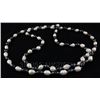 Image 2 : 438.08CTW 46" WHITE-BLACK LONGSTRAND FRESHWATER PEARL N