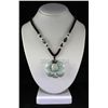 Image 1 : Natural 177.40ctw Lotus Flower Jade Pendant Necklace