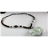 Image 2 : Natural 177.40ctw Lotus Flower Jade Pendant Necklace