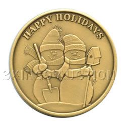 Christmas 2011 Bronze Round X-11 Happy Holidays (with o