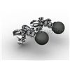 Image 3 : 14MM Tahitian South Sea Pearl Diamond Butterfly Earring