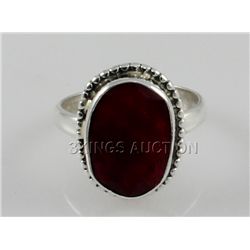 29.31ctw Sterling Silver OvalCut Ruby Beryl Ring