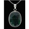 Image 1 : 58.00ctw NaturalEmeraldBerylPearStone SilverPendant