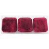 Image 1 : 141.45ctw Ruby EmeraldCut LooseGemstone Lot of 3