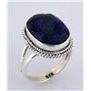 Image 1 : 32.00ctw SapphireCorrundum OvalStone SilverRing